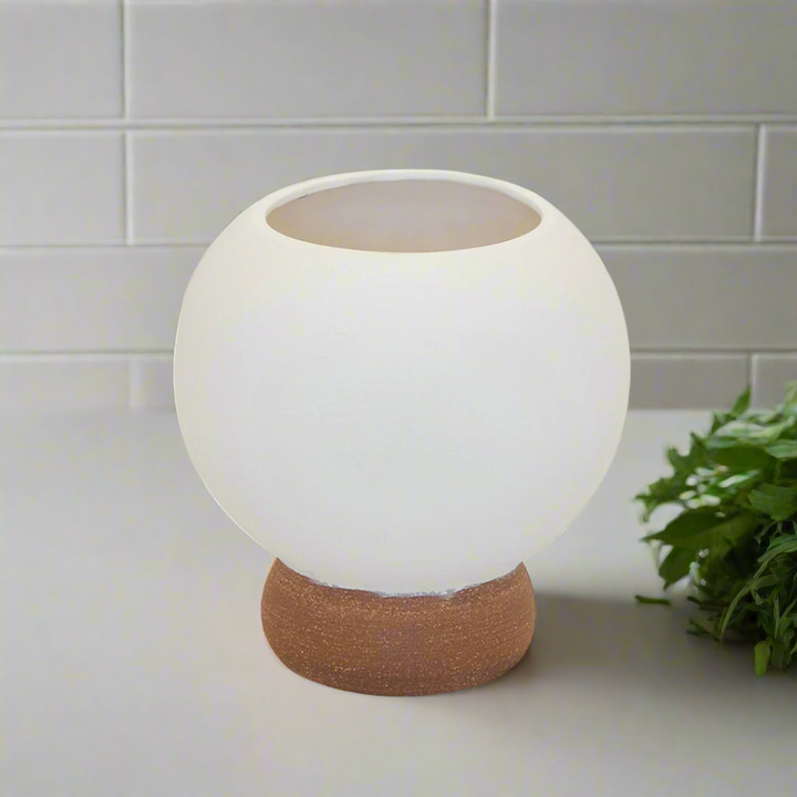 CERAMIC ORB VASE WHITE SMALL 22CM (H) X 20CM (D)