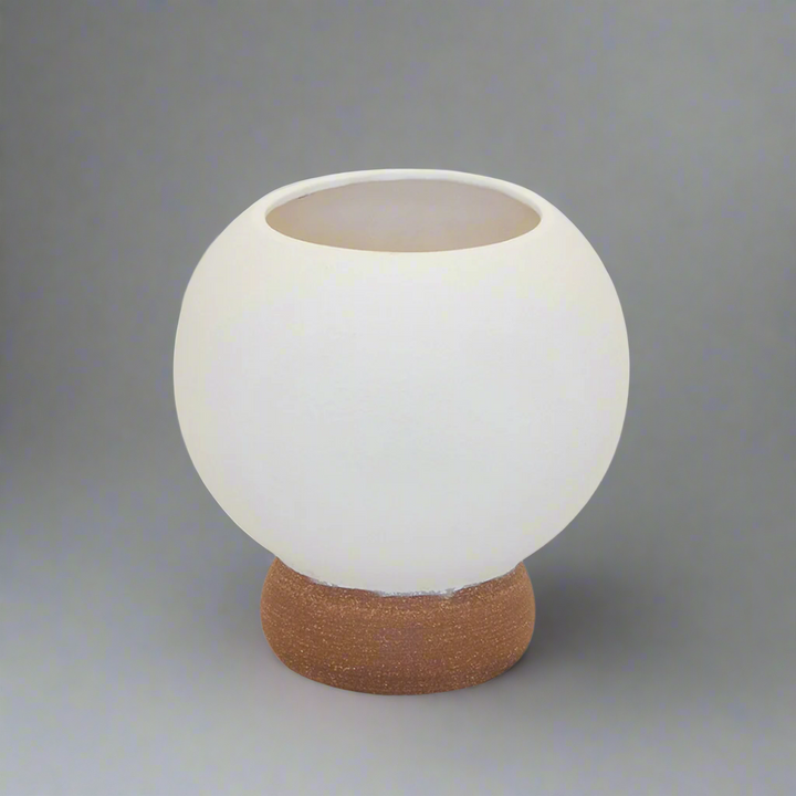 CERAMIC ORB VASE WHITE SMALL 22CM (H) X 20CM (D)