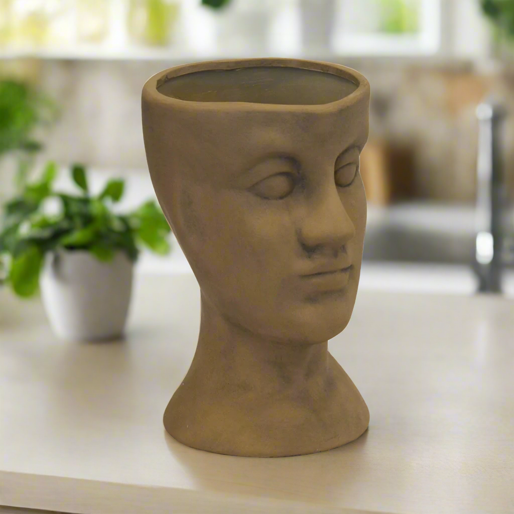 Ceramic head vase desert sand (30cm x 20cm)