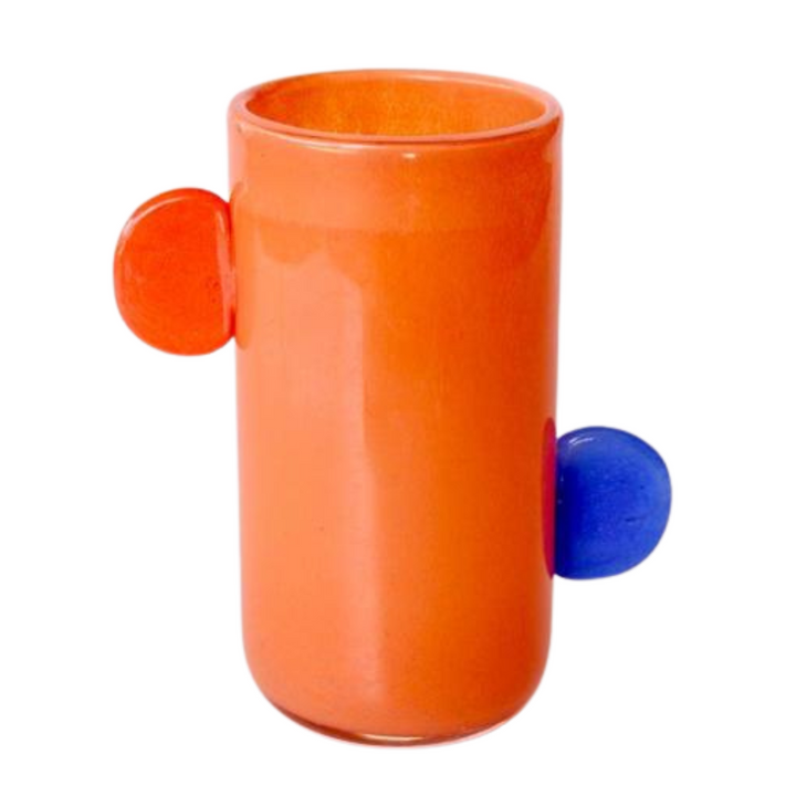 Orange Glass Vase with Blue Accents and Orange Handles
Add a pop of vibrant color to your home decor with this expertly crafted Orange Glass Vase featuring blue accents and stylish orange handles. Measuring 24x20x12cm, this stunning vase is perfect for elevating any room's style. Unique Boys.