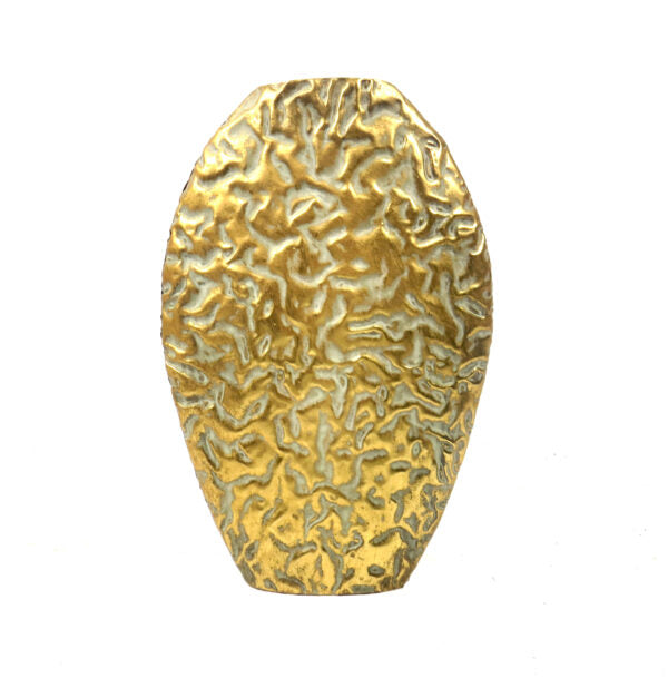 The Sanddance Vase
Add a touch of desert sophistication to your space with The Sanddance Vase. Crafted from metal with an antique gold coating, this vase features a unique texture that evokes the beauty of a sandstorm. Its substantial weight ensures stability, making it perfect for displaying your favorite flowers.