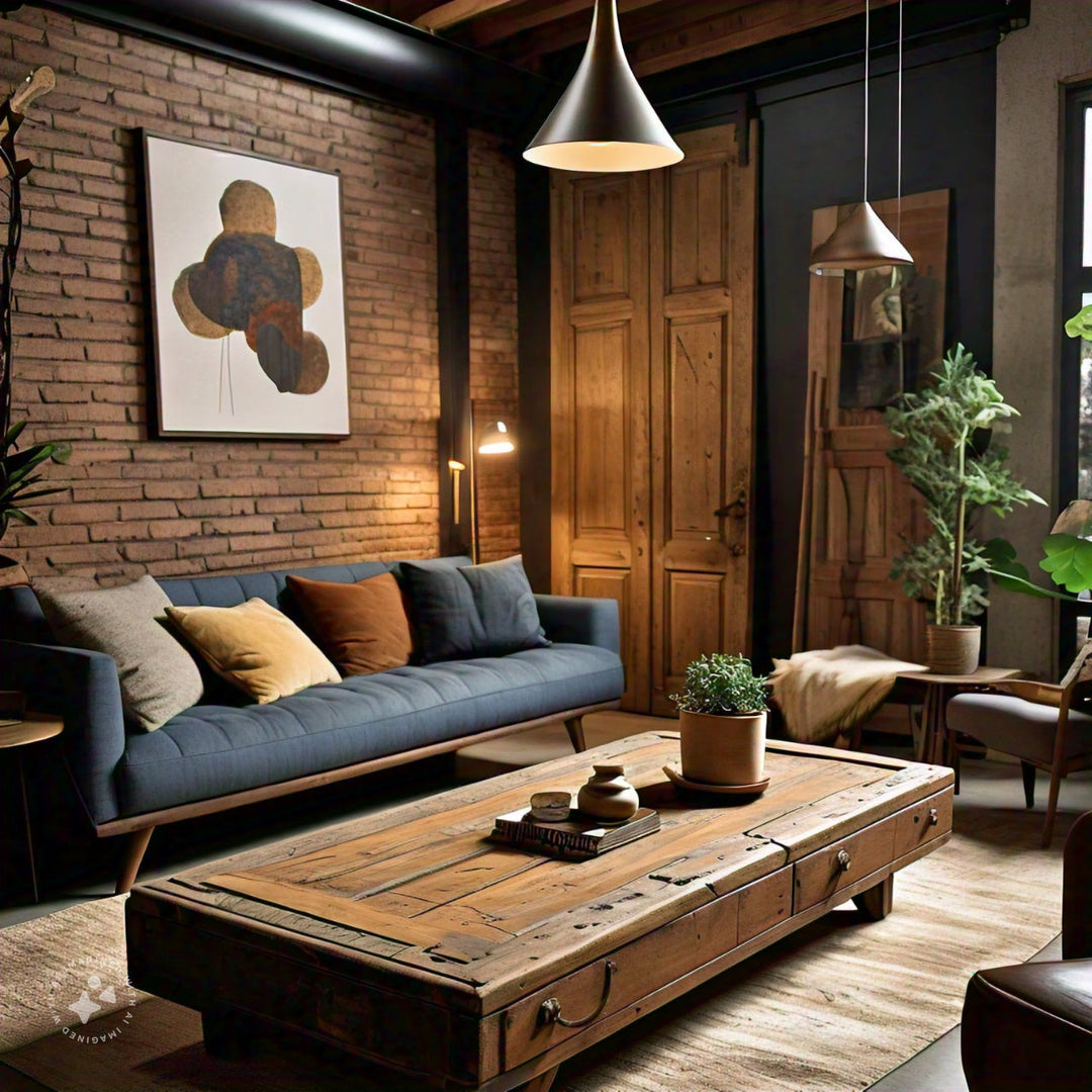Stylish Unique Boys living room with layered furniture, lighting and decor