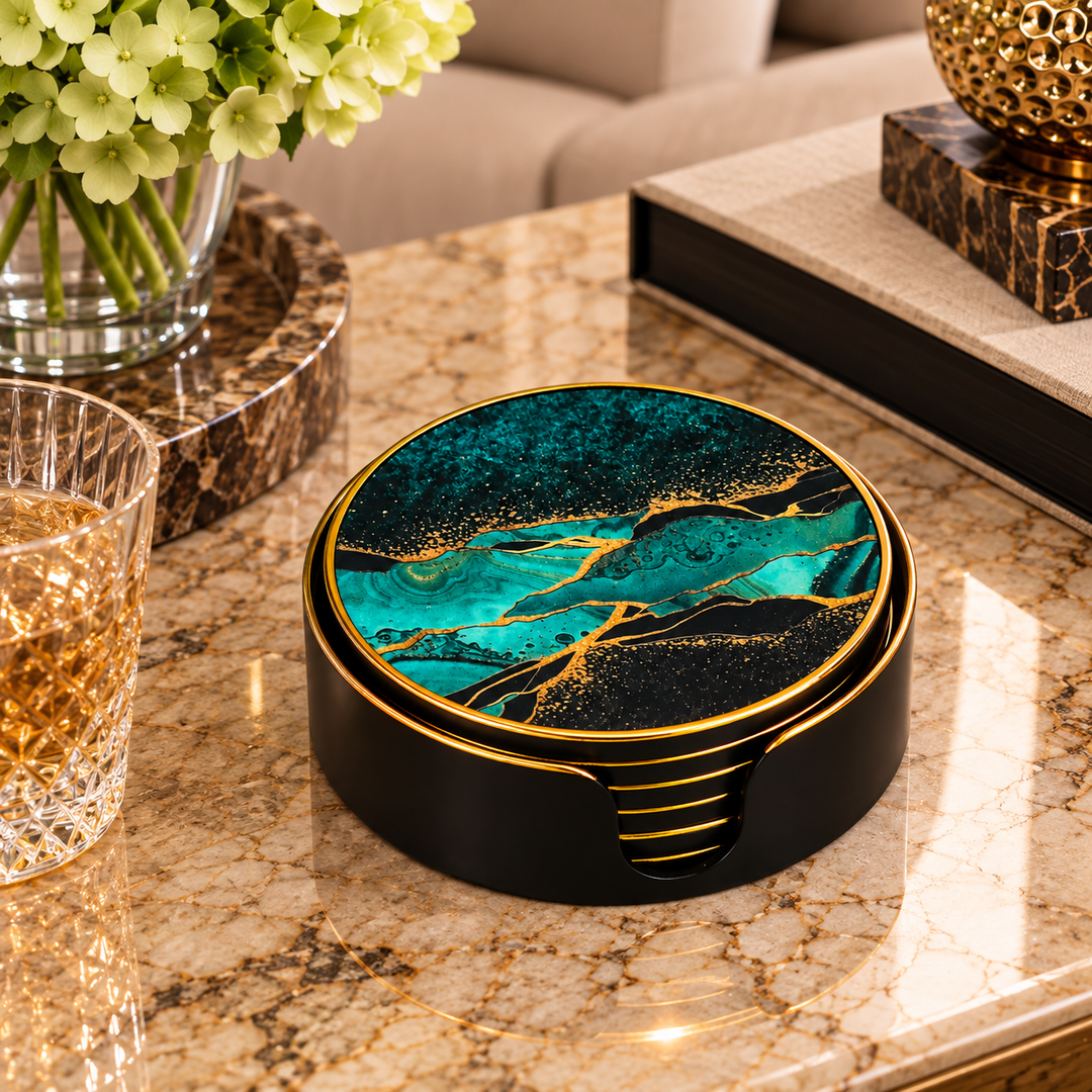 Coaster Jewel Green S/6.