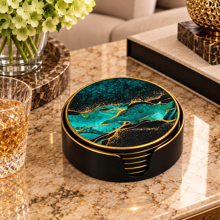Coaster Jewel Green S/6.