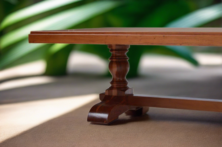 Teak Centre Turned Leg Table