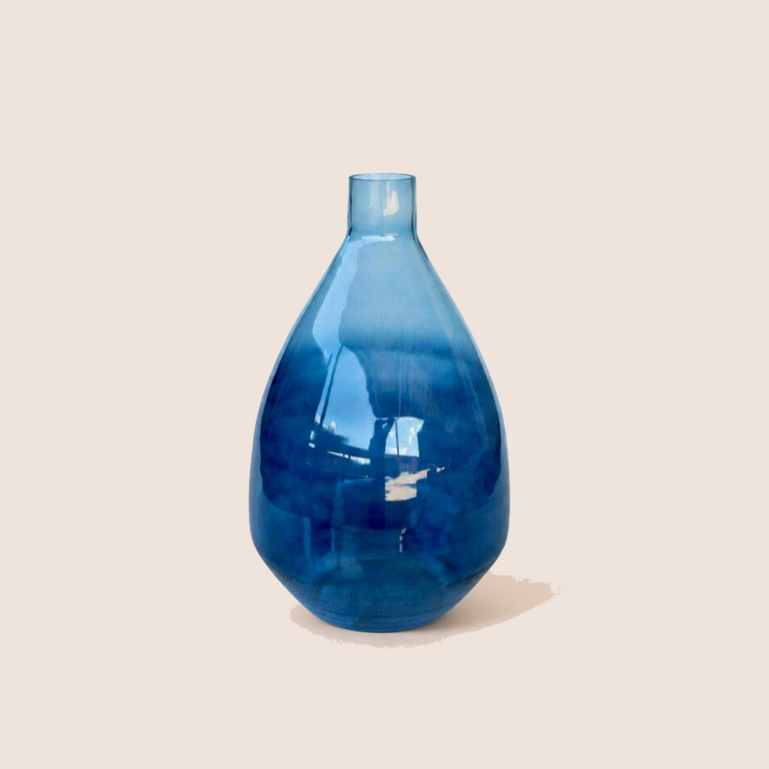 Extra large blue ombre glass vase 50X30cm - catalogue view