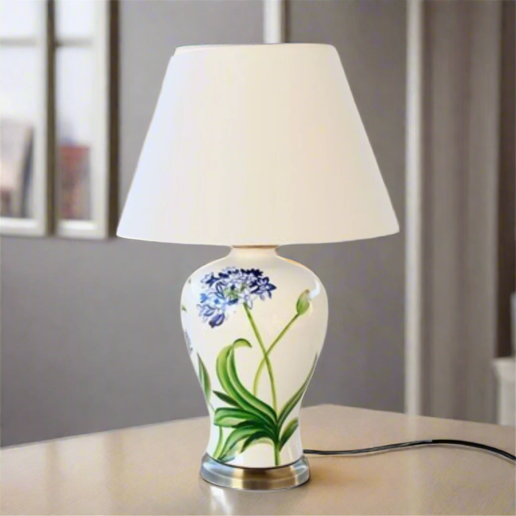 Agapanthus Lamp With White Shade 68X45cm