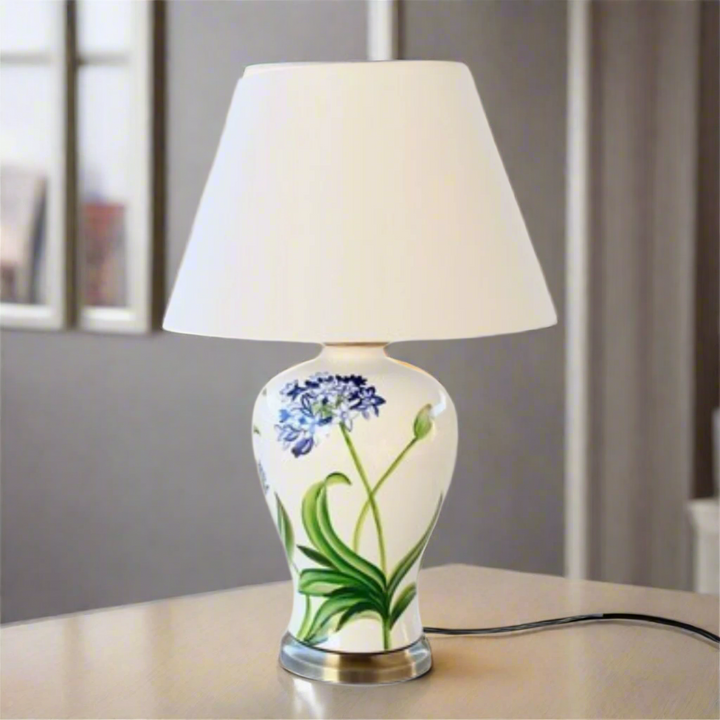 Agapanthus Lamp With White Shade 68X45cm