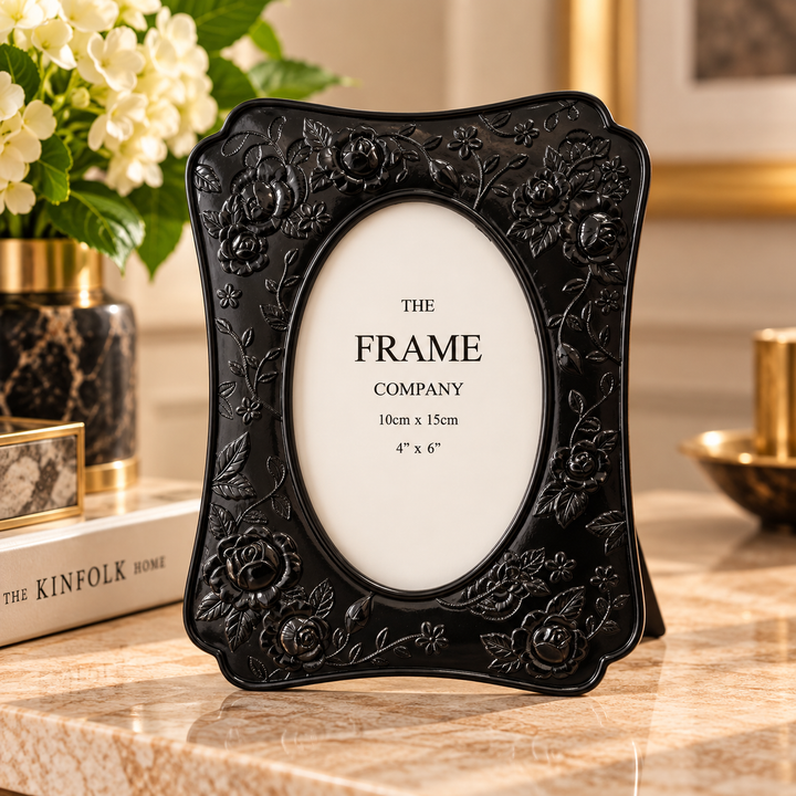 Antique Rose Black Frame 15.5cm x 20cm