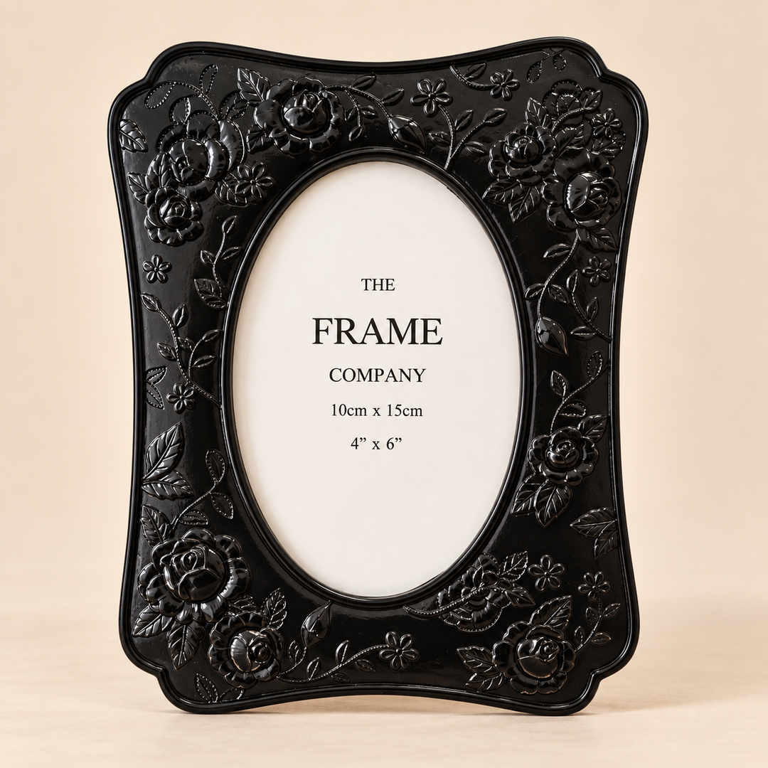 Antique Rose Black Frame 15.5cm x 20cm