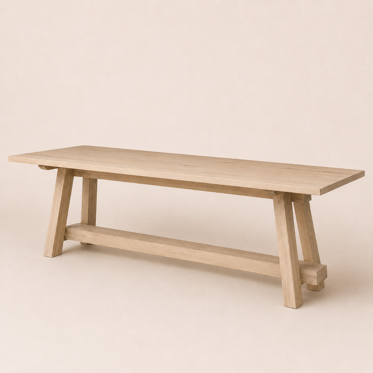 Alabama solid Ash dining table with architectural angled legs