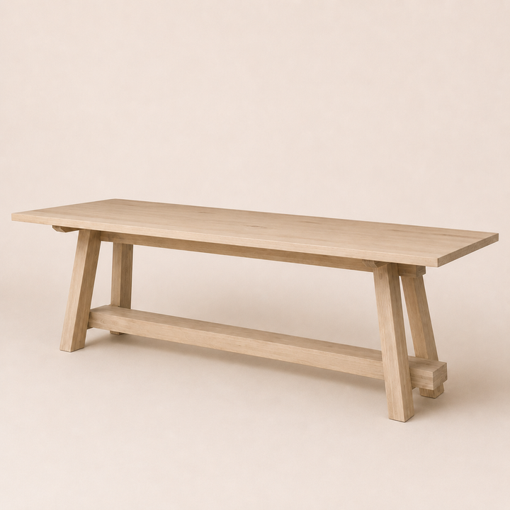 Alabama solid Ash dining table with architectural angled legs