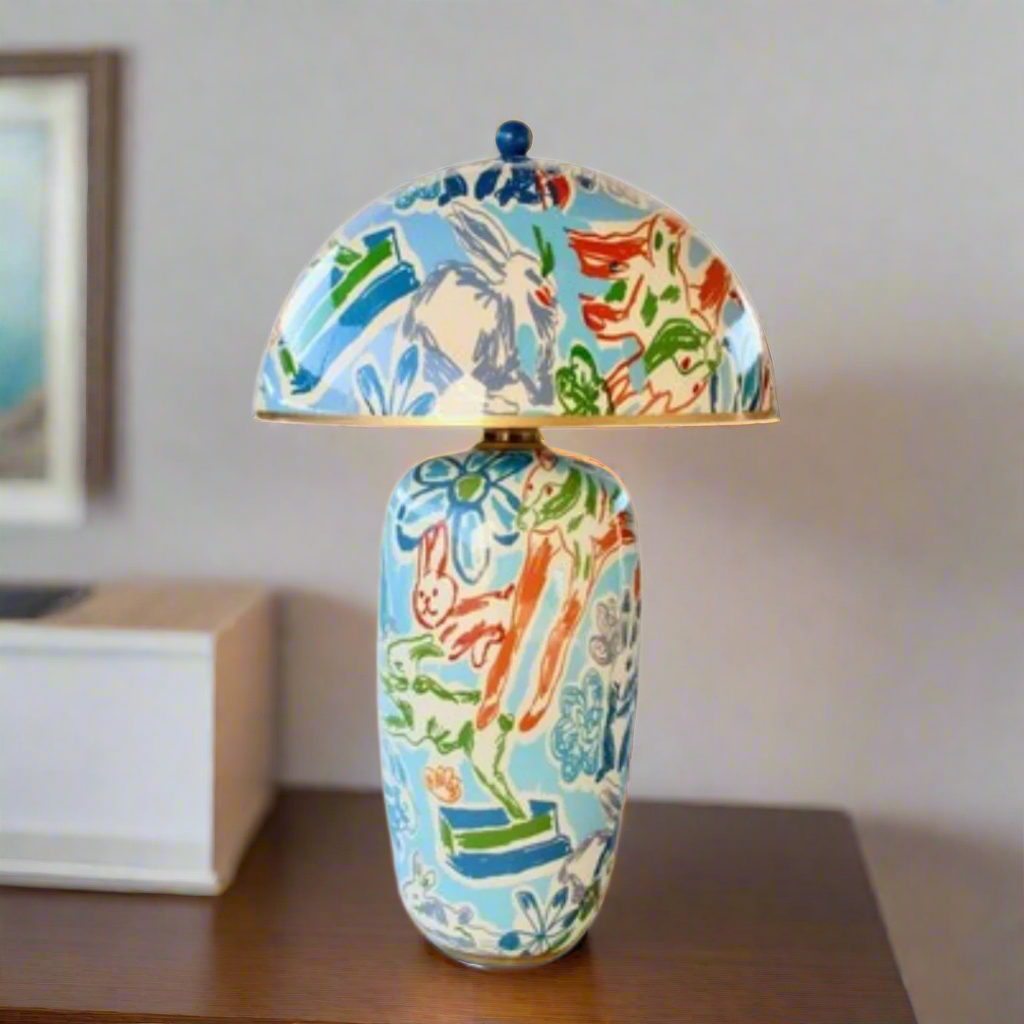 Blue Bunny Lamp With Metal Shade 48X32cm&nbsp;
Add a touch of whimsy and charm to your space with our adorable Blue Bunny Lamp With Metal Shade. This unique lamp features a sweet bunny design paired with a stylish metal shade, creating a warm and inviting ambiance perfect for relaxing or entertaining. Measuring 48cm in height and 32cm in width, this lamp is perfectly sized for living rooms, bedrooms, or offices.Unique Boys.