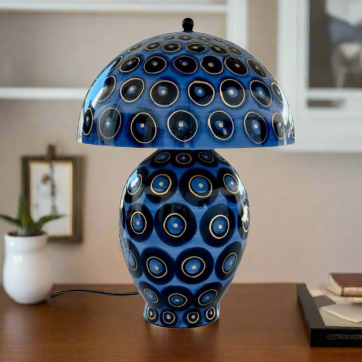 Blue, Navy &nbsp;Gold Circle Lamp Base &nbsp;With Metal Shade &nbsp;51X39cm
Elevate your home decor with the stunning Blue Navy Gold Circle Lamp Base, featuring a sleek ceramic base in a rich blue navy hue paired with a luxurious gold metal shade. This stylish lamp adds a touch of sophistication and calm to any room, creating a serene ambiance perfect for relaxing or entertaining. With its unique design and elegant colour combination, this lamp base is sure to be a statement piece. www.uniqueboys.co.za