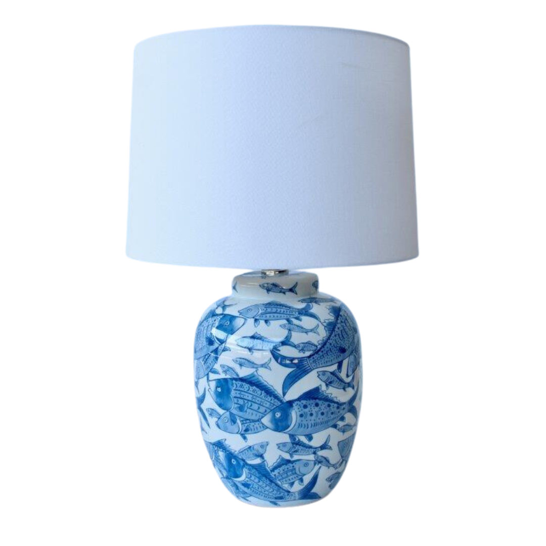 Unique Boys Blue & White Fish Lamp Base
Add a touch of oceanic whimsy to your space with our stunning Blue & White Fish Lamp Base from Unique Boys. Expertly handcrafted to perfection, this lamp features a playful fish design that sparks joy and catches the eye. Paired with an elegant off-white shade, this lamp base creates a harmonious balance that adds to the overall aesthetic of your roomwww.unique boys.co.za