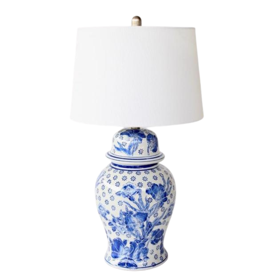 Elegant Blue &amp; White Floral Lamp Base
Add a touch of sophistication to your home with this stunning lamp base. Featuring an intricate floral design in soothing shades of blue and white, this lamp is sure to be a beautiful focal point in any room.
Key Details:
Unique blue and white floral design
Comes complete with an off-white finial and matching harp shade
Size: 68cm high x 38cm wide. Unique Boys.