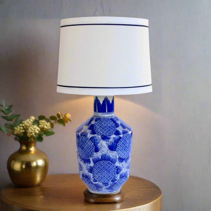 Unique Boys Interiors
Blue & White Hydrangea Lamp with Cream Shade
Elevate your home decor with this stunning handmade lamp featuring a beautiful blue and white hydrangea design. The lamp's elegant cream shade adds a touch of warmth and sophistication, making it the perfect addition to your lounge, bedroom, dining room, or reception area. Unique Boys.