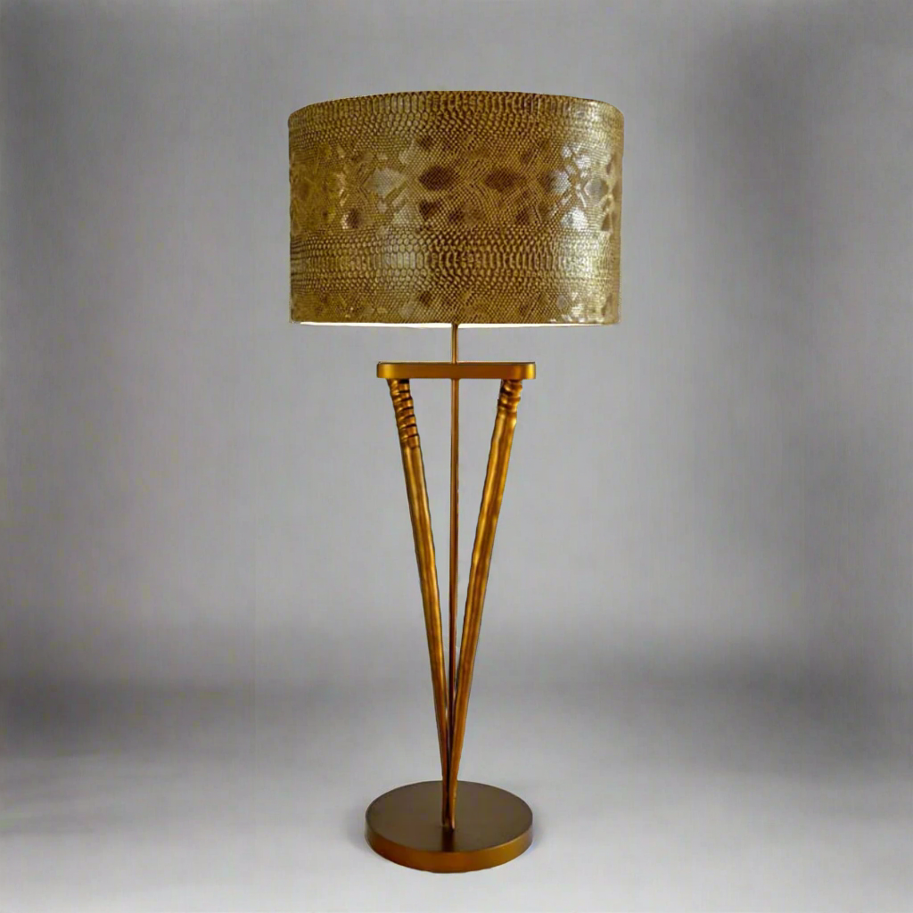 Unique Bronze Gemsbok Lamp with Tan Lizard Fabric Shade
Bring the wild beauty of the African savannah into your home with this exquisite bronze gemsbok lamp, expertly paired with a stunning tan lizard fabric shade. Handmade with pride in South Africa, this lamp is a masterpiece of craftsmanship, blending natural elegance with sophisticated design.www.uniqueoys.co.za