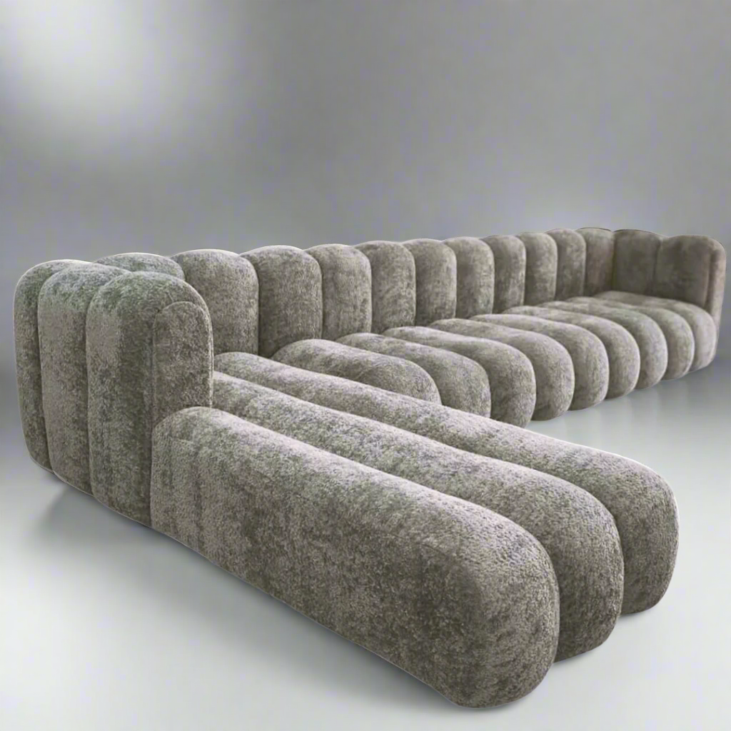 Bubble Pewter L Shape Couch 3000mm x 2000mm
Where Comfort Meets Elegance
Elevate your living space with our exquisite Bubble Pewter L Shape Couch 3000mm x 2000mm&nbsp; , expertly crafted for ultimate comfort and style. At Unique Boys, we pride ourselves on offering top-notch, customizable furniture that reflects your unique taste and personality.Unique Boys.