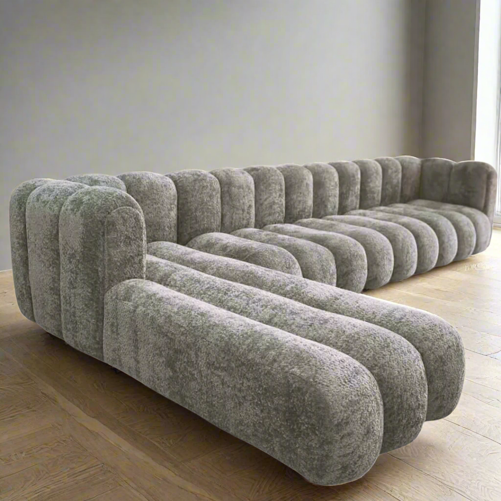 Bubble Pewter L Shape Couch 3000mm x 2000mm
Where Comfort Meets Elegance
Elevate your living space with our exquisite Bubble Pewter L Shape Couch 3000mm x 2000mm&nbsp; , expertly crafted for ultimate comfort and style. At Unique Boys, we pride ourselves on offering top-notch, customizable furniture that reflects your unique taste and personality.Unique Boys.