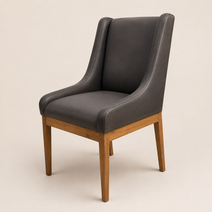 Lincon Charcoal Leather Upholstered Chair