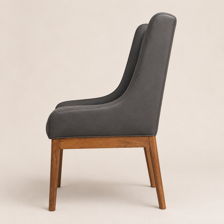 Lincon Charcoal Leather Upholstered Chair