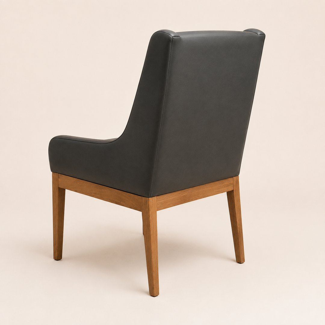 Lincon Charcoal Leather Upholstered Chair