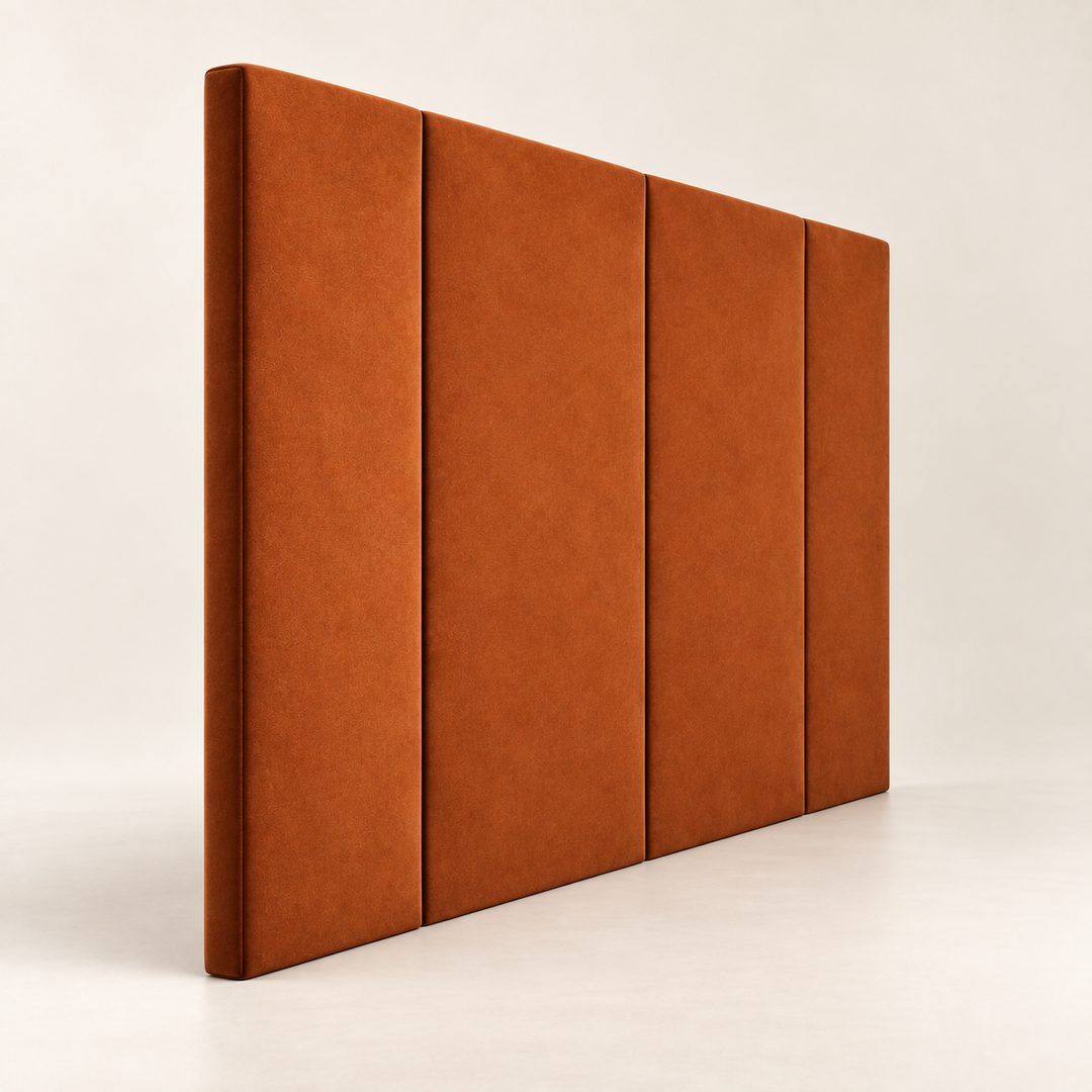 Close-up of Mercis fabric upholstery on the Large Munro Extra Height Headboard