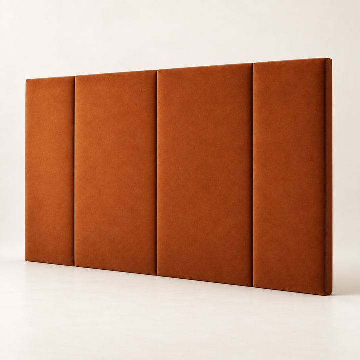 Large Munro Extra Height Headboard showing four padded panels and side wings