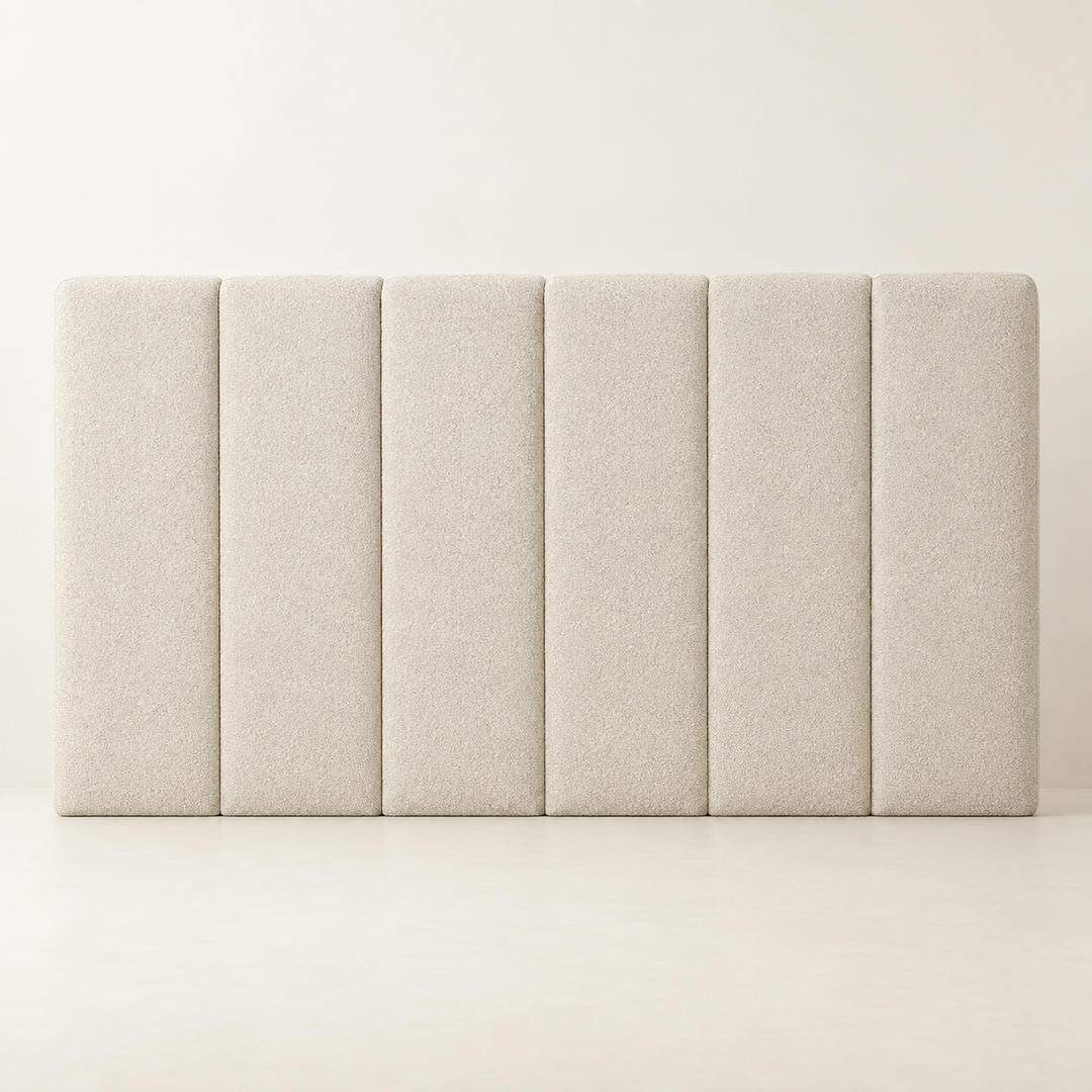 Large Munro Bespoke Headboard – fully upholstered floor-standing wing design