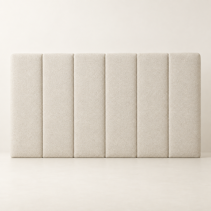 Large Munro Bespoke Headboard – fully upholstered floor-standing wing design