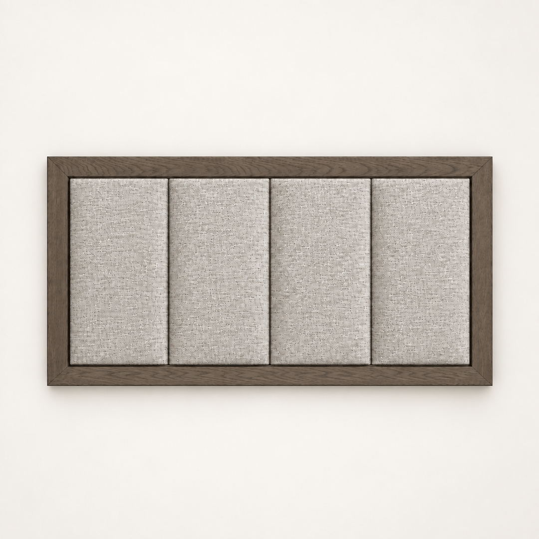 Dark Oak Frame Munro upholstered wall-hanging headboard – main view