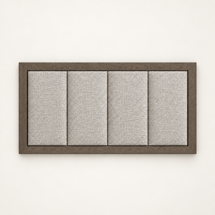 Dark Oak Frame Munro upholstered wall-hanging headboard – main view