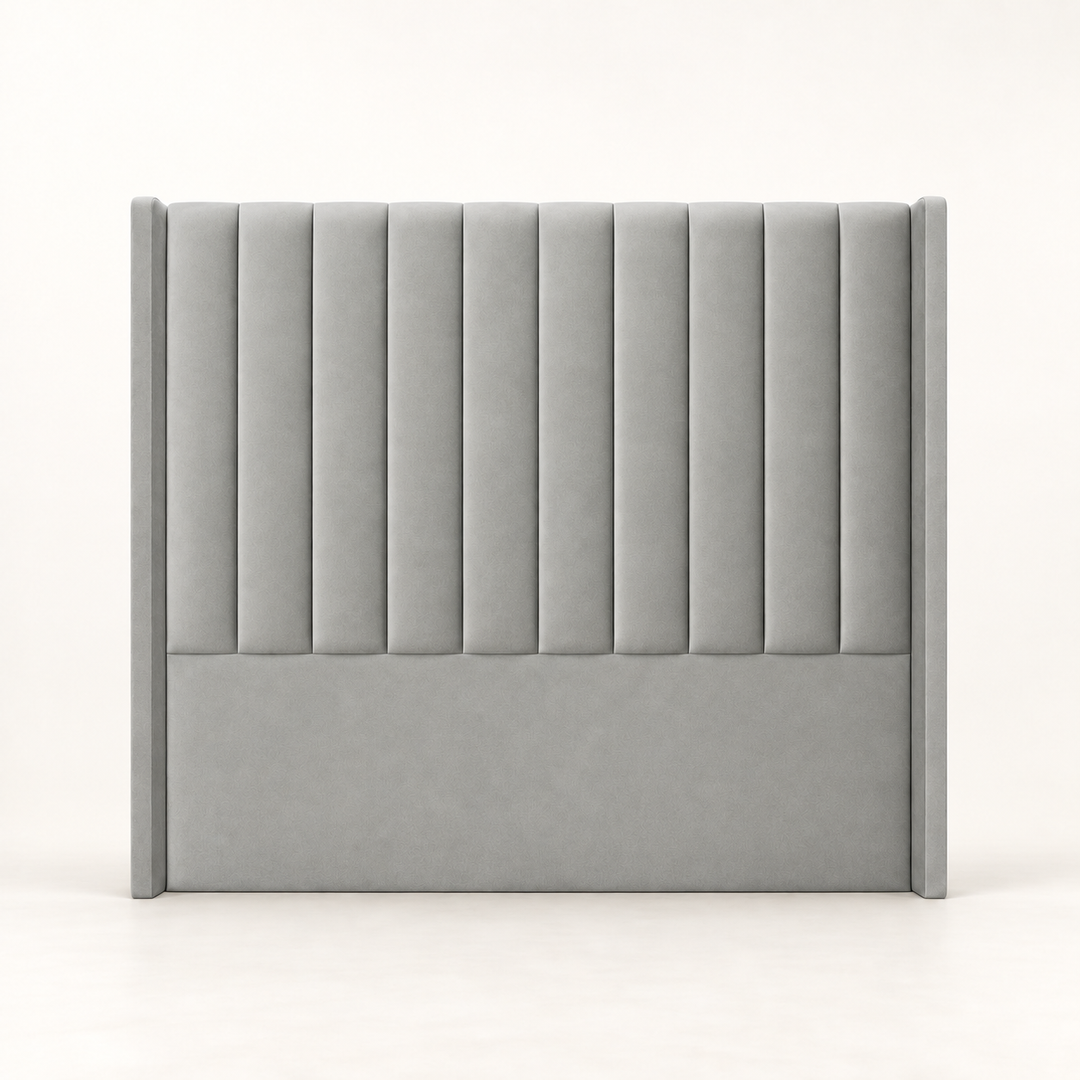 Munro Wing Headboard – fully upholstered floor-standing design