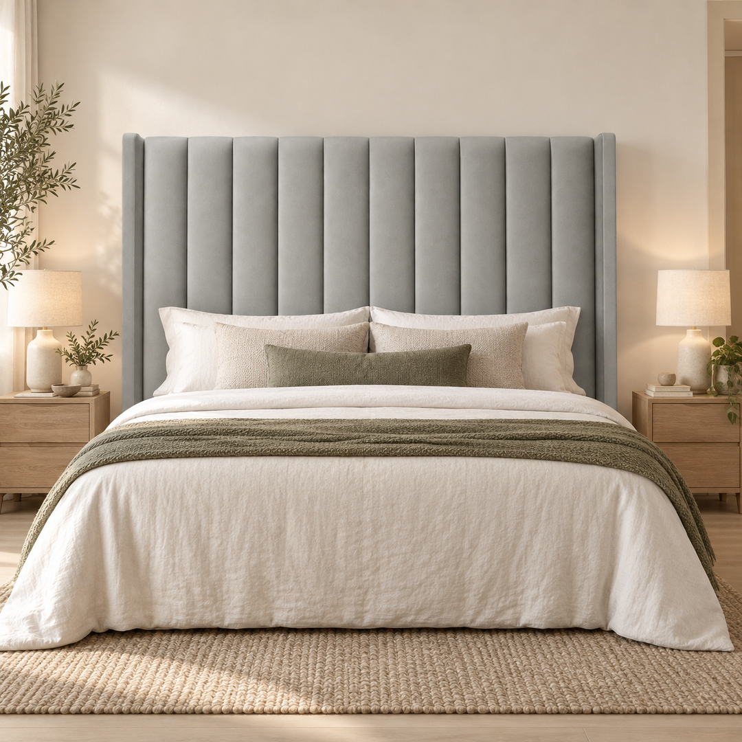 Munro Wing Headboard styled in a luxury bedroom