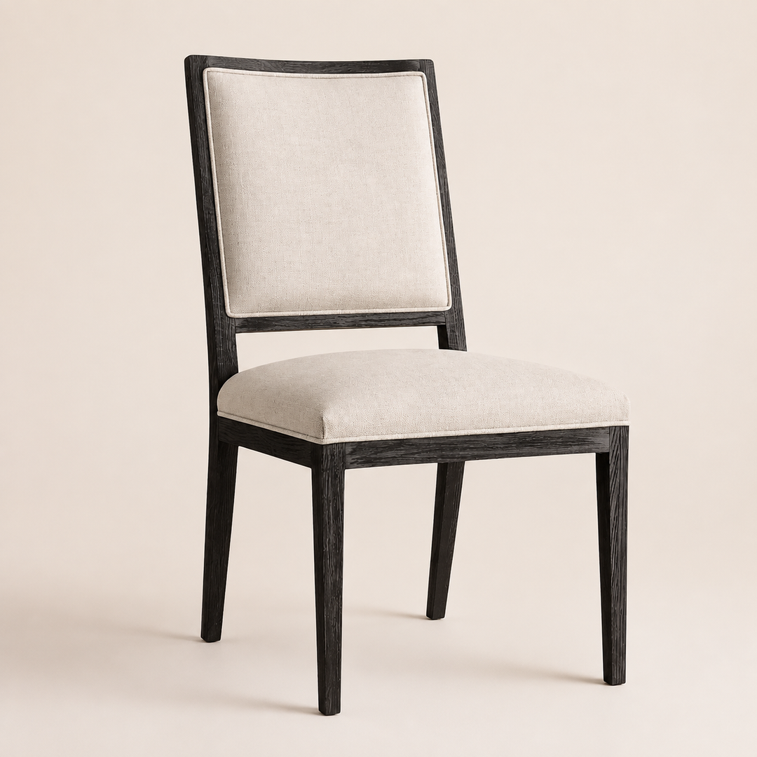 Oakley solid Oak chair upholstered in Mercis fabric