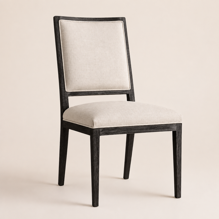 Oakley solid Oak chair upholstered in Mercis fabric