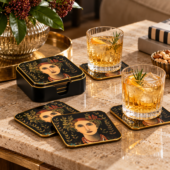Coaster Acrylic Square Aurelia S/6