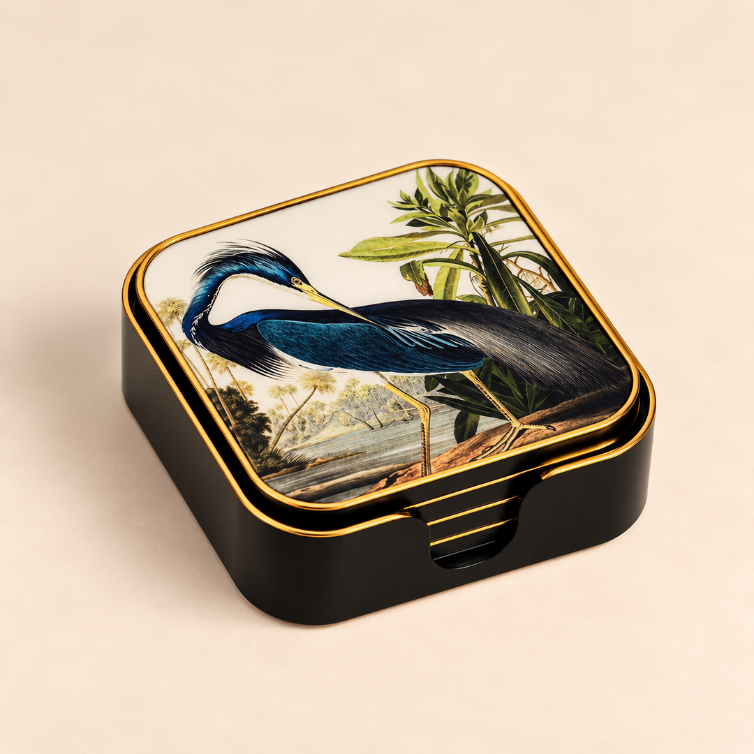 Coaster Acrylic Square Heron S/6