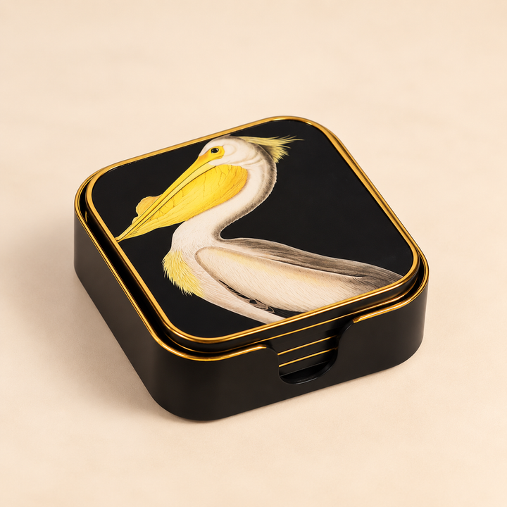 Coaster Acrylic Square Pelican S/6.