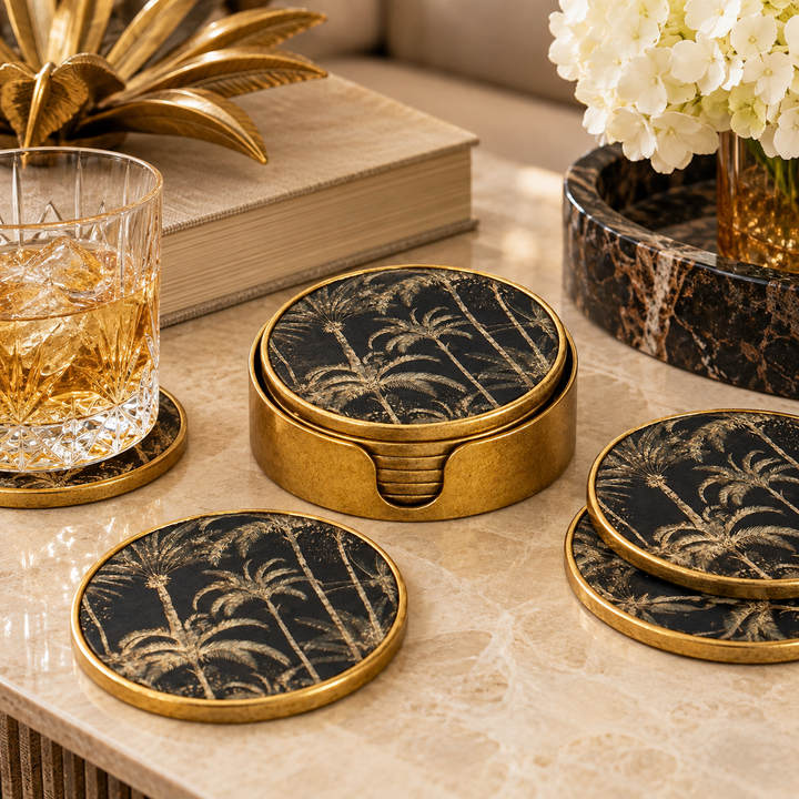 Coaster Gold Palm Tree S/6