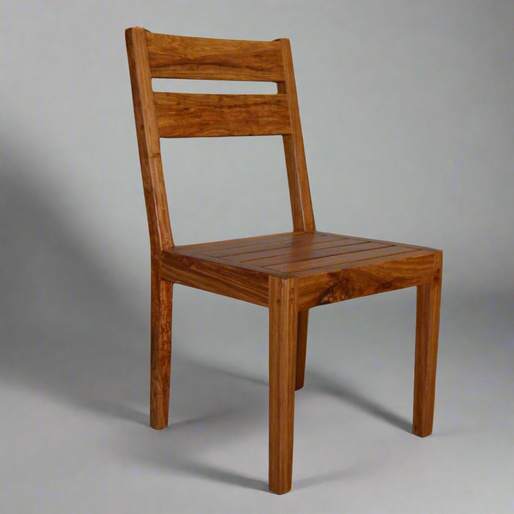 Deluxe Kiaat Chair: Elegant Simplicity
Experience the beauty of natural wood with the Deluxe Kiaat Chair. This stylish chair features a wooden seat and a sturdy design, perfect for adding a touch of elegance to any room.