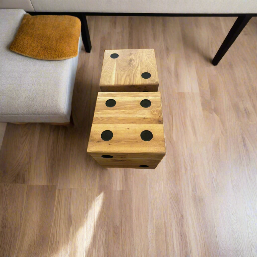 Dice Ottoman/ Table Oak- Customize Your Space
Elevate Your Home Decor with Versatile Style
Discover the ultimate combination of form and function with our Dice Ottoman/ Table Oak Featuring sturdy construction and space-saving design, these stands seamlessly blend style and practicality.