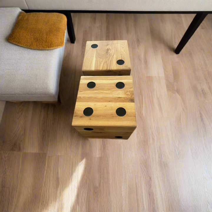 Dice Ottoman/ Table Oak- Customize Your Space
Elevate Your Home Decor with Versatile Style
Discover the ultimate combination of form and function with our Dice Ottoman/ Table Oak Featuring sturdy construction and space-saving design, these stands seamlessly blend style and practicality.