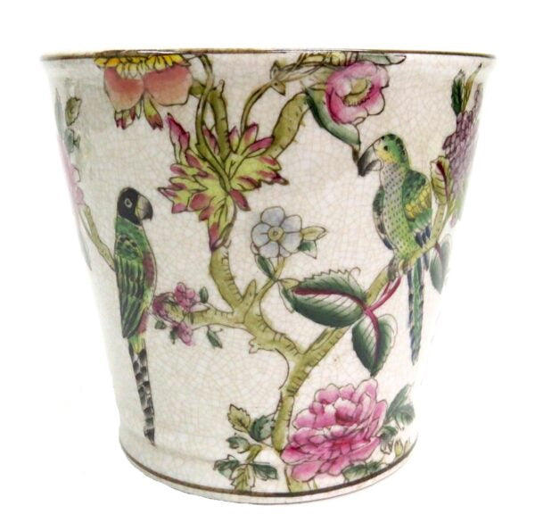 Pretty Polly Pot
Expertly crafted, the Pretty Polly Pot combines functionality with delightful design. Measuring 17cmD x 15.5cmH, this porcelain pot features a charming parrot and fruit motif. A must-have for any gardening enthusiast, bring a touch of elegance to your indoor or outdoor space.