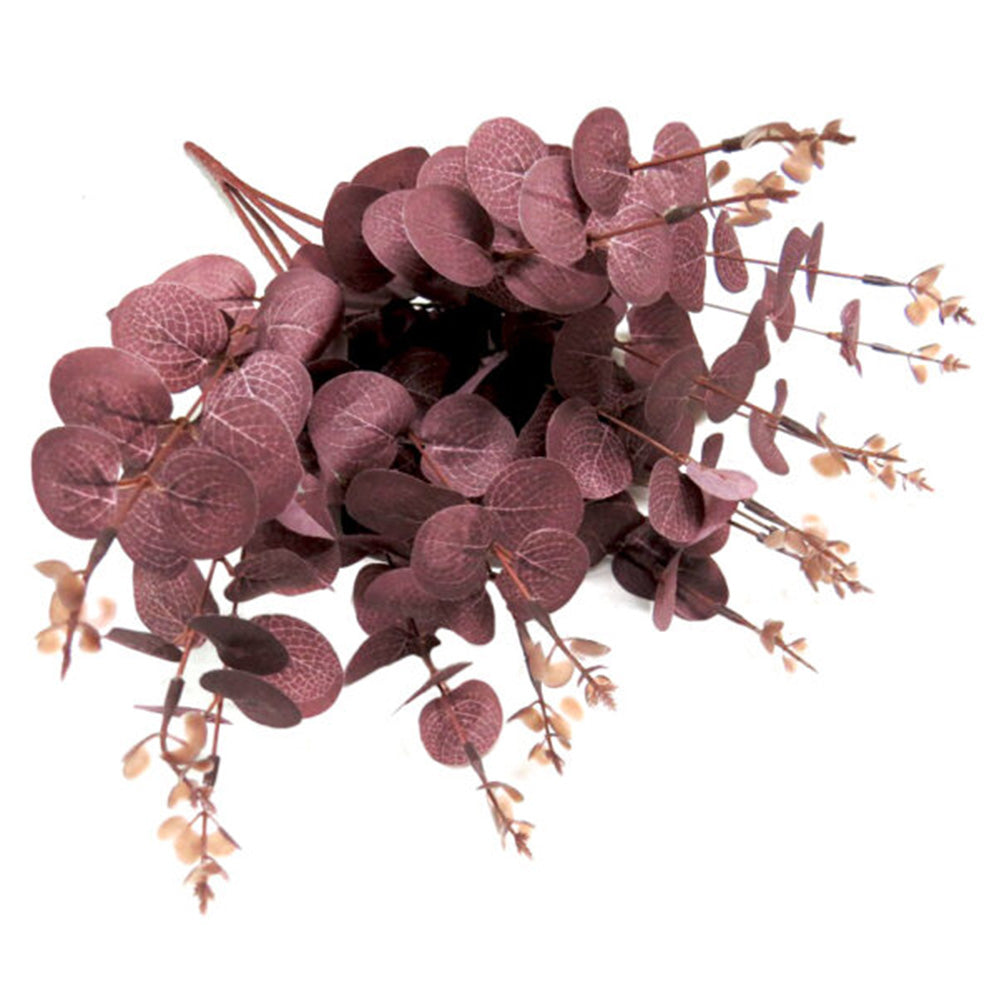 Eucaplum Bunch - Smoky Plum Elegance in Every Leaf!
Experience the beauty of Eucaplum Bunch, expertly crafted with:
160 leaves featuring intricate vein details and stunning smoky plum shades
50cmL length with 4 main stems, each branching into 16 smaller stems
Growth tips add an extra dimension, creating a lush and full appearance
Benefits:
Bring a touch of elegance and botanical beauty to any space
Artificial plants are low maintenance, no watering or pruning required
Trendy and stylish, staying forever in 