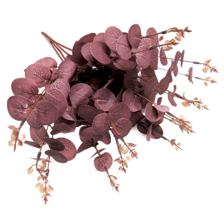 Eucaplum Bunch - Smoky Plum Elegance in Every Leaf!
Experience the beauty of Eucaplum Bunch, expertly crafted with:
160 leaves featuring intricate vein details and stunning smoky plum shades
50cmL length with 4 main stems, each branching into 16 smaller stems
Growth tips add an extra dimension, creating a lush and full appearance
Benefits:
Bring a touch of elegance and botanical beauty to any space
Artificial plants are low maintenance, no watering or pruning required
Trendy and stylish, staying forever in 