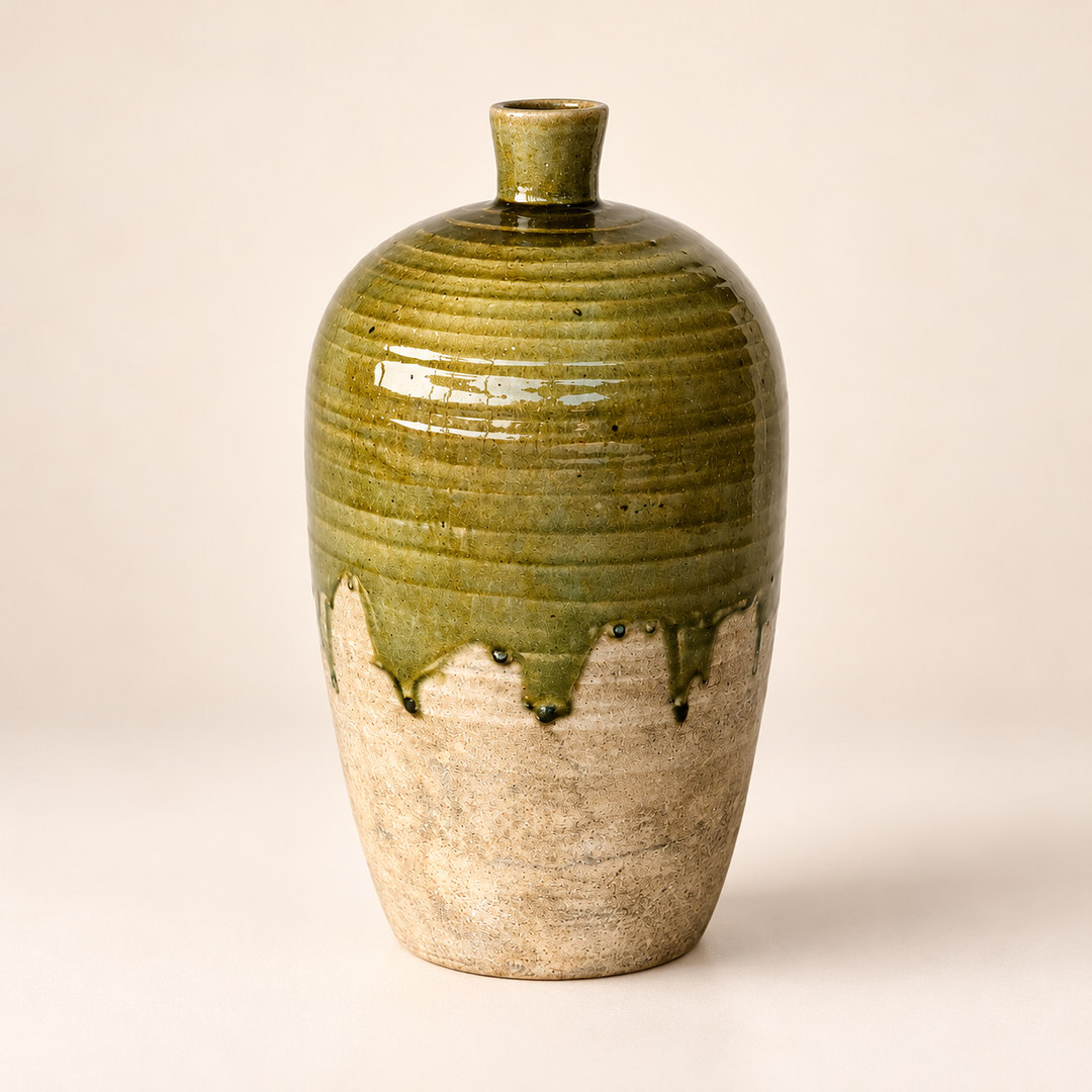 Extra Large Green &amp; Natural Jar