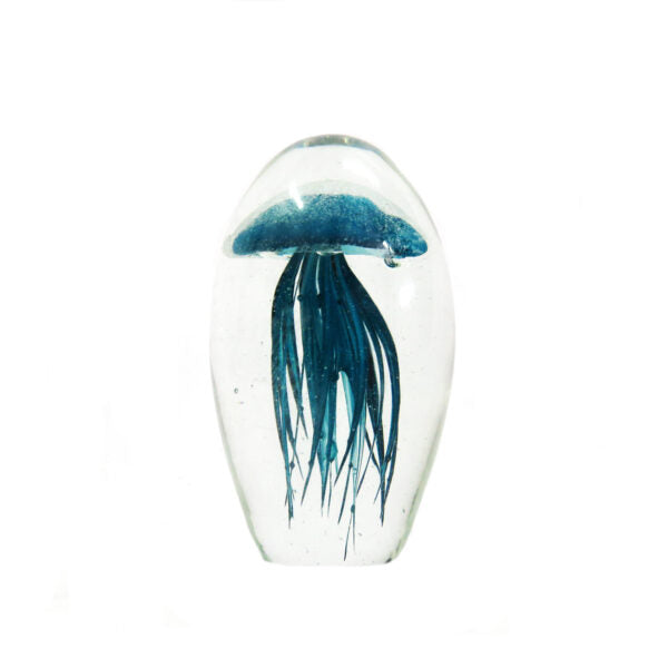 Palau 12cm
Elevate your space with the breathtaking Palau 12cm!
Key Features:
Expert Craftsmanship: Handmade with heavy and clear glass
Unique Design: Captivating peacock blue jellyfish shape with intricate tentacles
Compact Size: Stands at 12.5cm in height, 8cm in diameter, and 23cm in circumference.