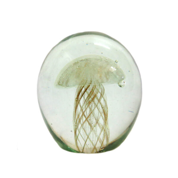 Unicornia Glass Orb
Discover the magic of Unicornia with this stunning glass orb. Handmade and heavy, it features a mesmerizing golden jellyfish with copper tentacles inside. Admire its intricate details and unique composition.